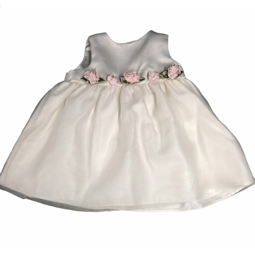 Cinderella Dress 6M White with Pink Roses Tulle - Picture 2 of 10